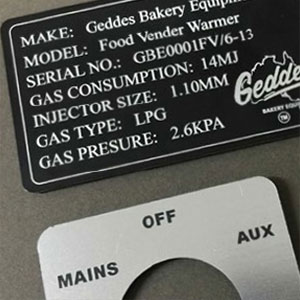 Industrial labelling & Compliance Plates